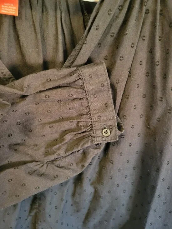 EUC 100% Cotton Embroidered Peasant Blouse With 7/8 Sleeve - Picture 3 of 4